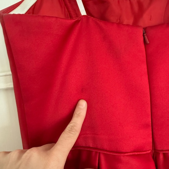 Betsy & Adam Red Strapless Princess Gown - Picture 10 of 13